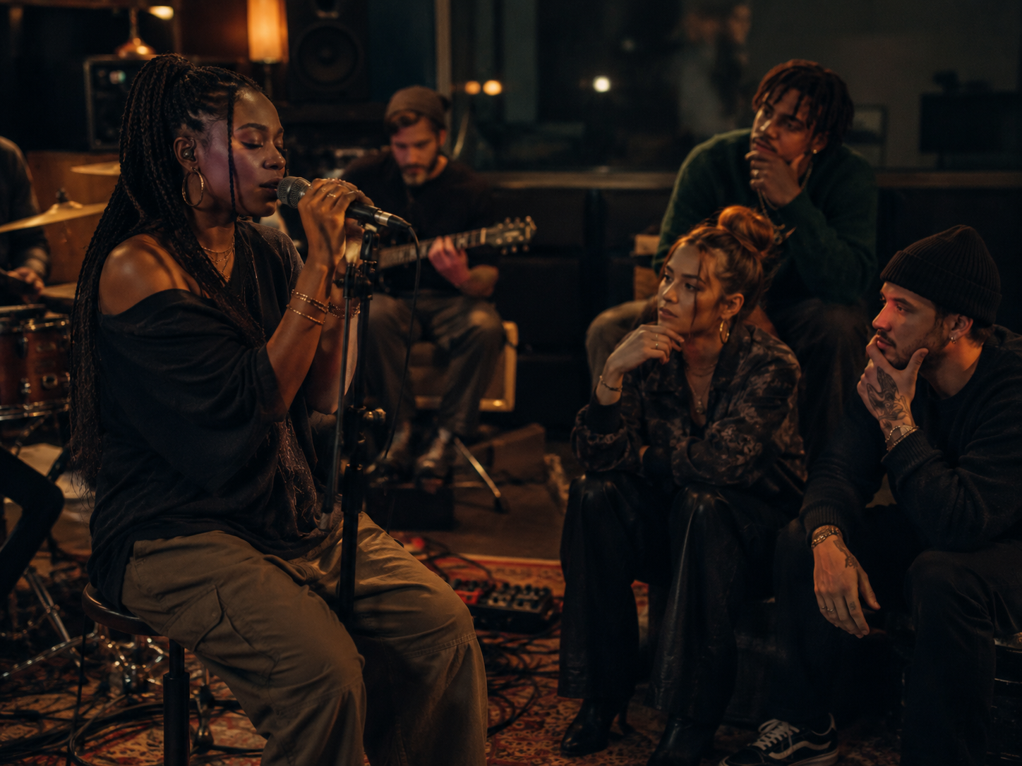 Intimate live studio performance session